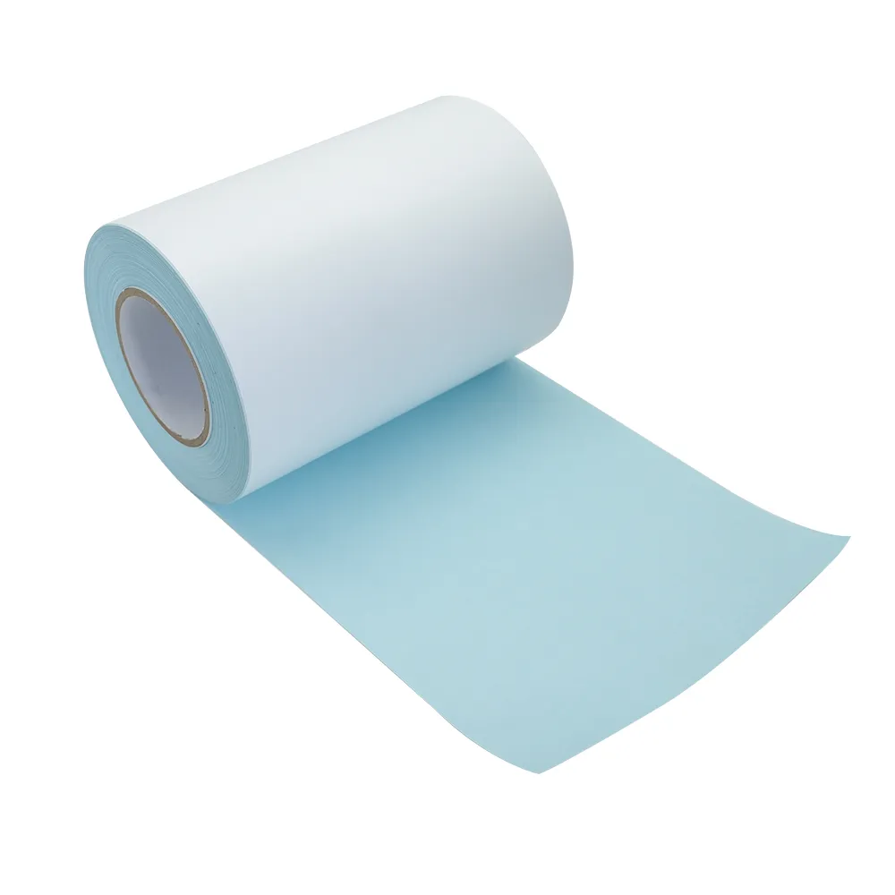 5.  Economic Top Thermal Paper Logistics Label roll blue glassine.webp